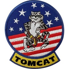 Listing image for F-14 Tomcat Fighter Aircraft Patch Iron Sew On Clothes US Navy Embroidered Badge
