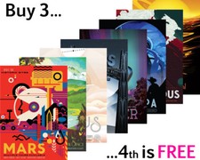 Listing image for NASA POSTERS: Earth, Mars, Jupiter, Venus etc. JPL Retro Space Tourism Prints