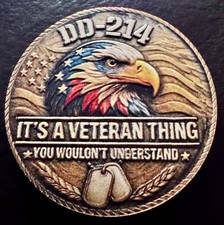Listing image for UNITED STATES MILITARY CHALLENGE COIN "DD-214 IT'S A VETERAN THING"