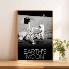 Listing image for A4 A5 NASA Astronaut On Moon Surface Exploration Wall Art Print