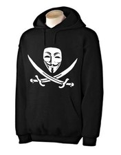 Listing image for Anonymous Piracy Hoodie - Guy Fawkes Mask V for Vendetta Disobey Hacker T-Shirt