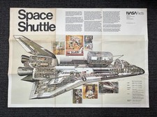 Listing image for Vintage NASA Facts 1978 Space Shuttle Poster 42” x 30” Barron Storey